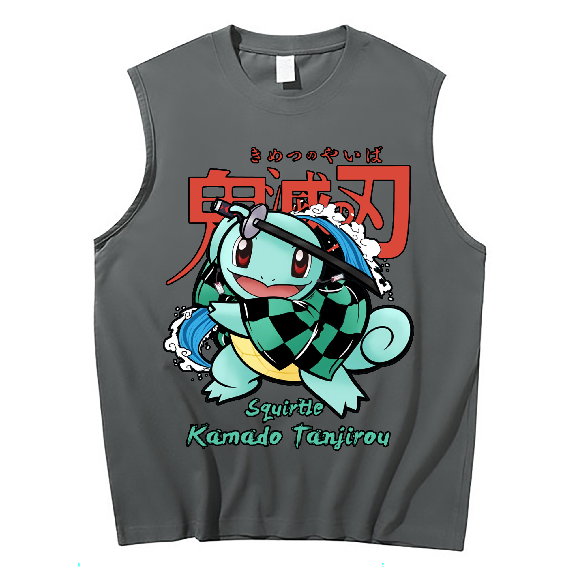 （画像用） 鬼滅の刃 竈門 炭治郎／かまど たんじろう Kamado Tanjirou コットン100％タンクトップ（フロントプリント）